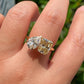 Double Headed Pear & Radiant 4.0 Ct Moissanite Wedding Ring