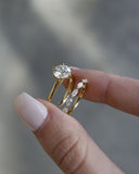 1.50 Ct Round Moissanite With Marquise In The Bridal Set