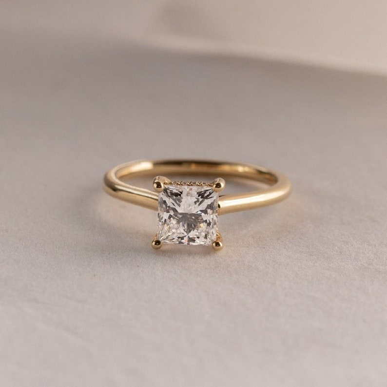 2.05 Ct Moissanite Princess Engagement Ring