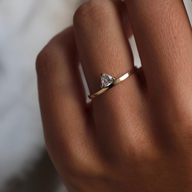 1.0 Ct Triangle Moissanite Engagement Ring