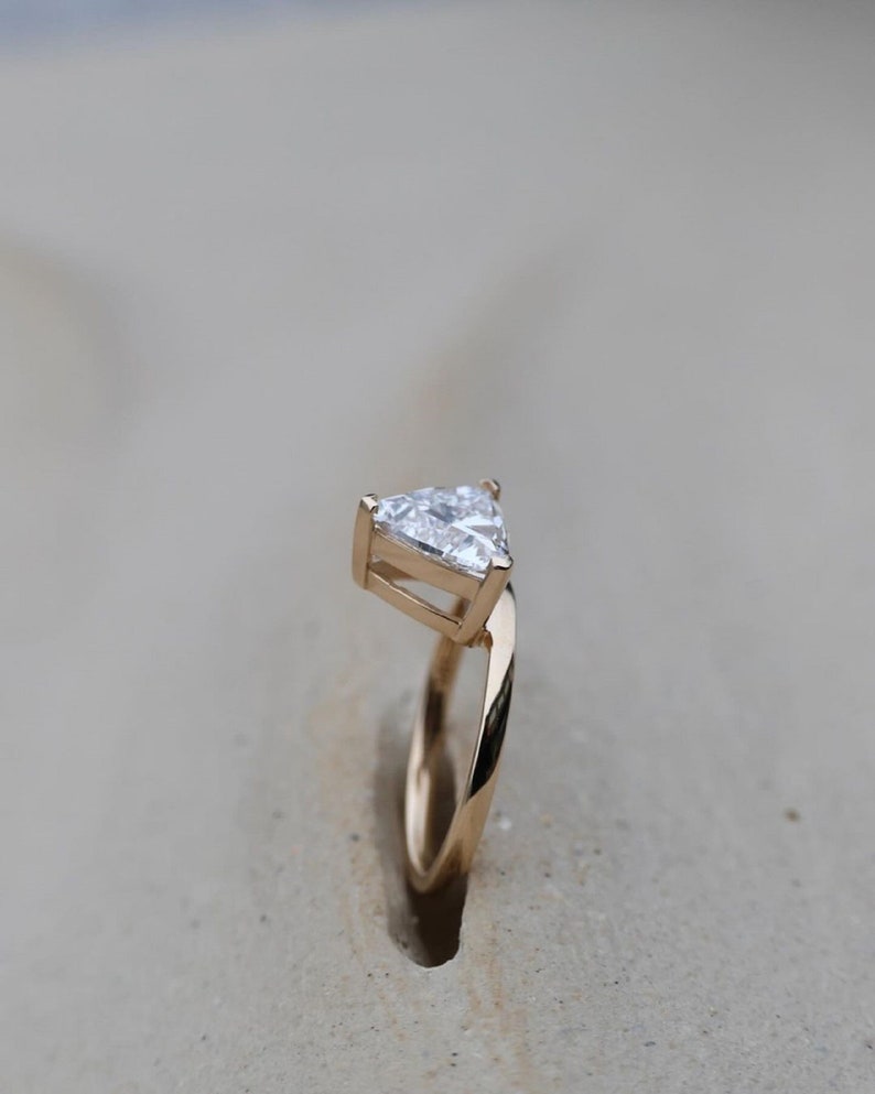 1.0 Ct Triangle Moissanite Engagement Ring