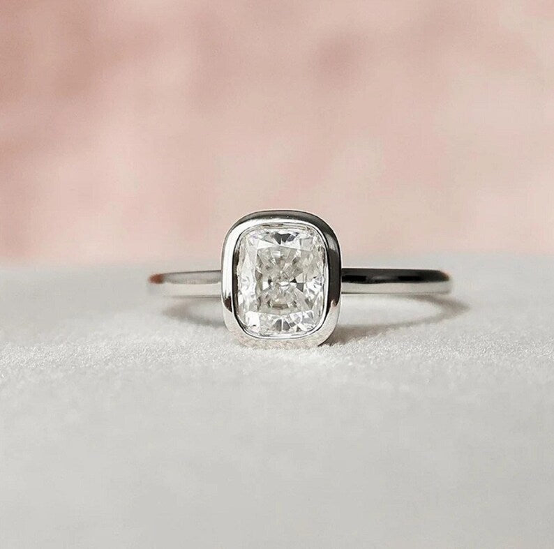 2.04 Ct Cushion Moissanite Engagement Ring