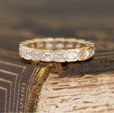 1.90 Ct 19 Moissanite Emeralds Eternity Ring