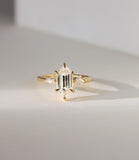 2.0 Ct Elongated Hexagon With Kite Diamonds In Side Engagement Ring