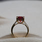 2.0 Ct Ravishing Red Square Cushion Engagement Ring