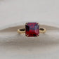 2.0 Ct Ravishing Red Square Cushion Engagement Ring