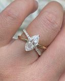 3.03 Ct Marquise Moissanite Criss Cross Ring