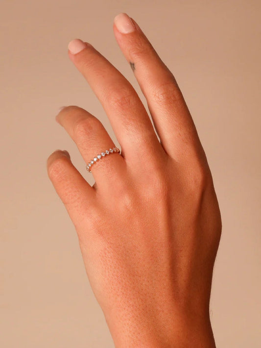 Brilliant Round Moissanite Promise Band