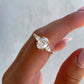 1.0 CT Oval & Pear Moissanite Engagement Ring