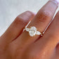 1.0 CT Oval & Pear Moissanite Engagement Ring