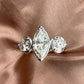 3.0 Ct Marquise With Two Round Moissanite Wedding Ring