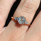 3.0 Ct Hexagon Moissanite With Kite Diamonds Engagement Ring