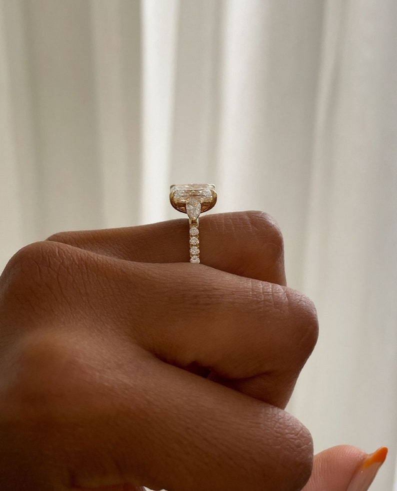 2.05 Ct Radiant Moissanite Engagement Ring