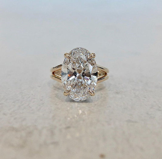 5.01 Ct Oval Moissanite Wedding Ring