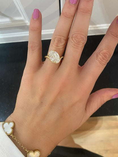 4.0 Carat Oval Moissanite Engagement Ring