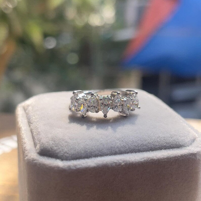 Moissanite Pears In Beautiful Weding Ring