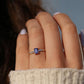 2.0 Ct Blue Emerald With Baugettes & Round Moissanite Engagement Ring