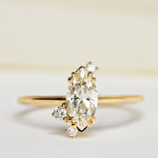 2.0 Ct Marquise Moissanite Engagement Ring