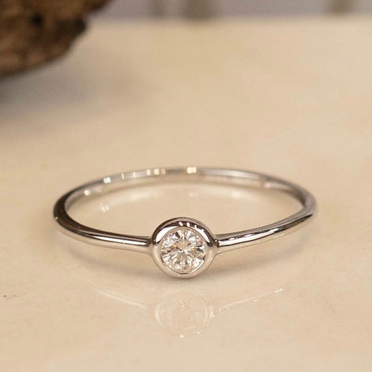 The Perfect 0.50 Ct Round Moissanite Promise Ring