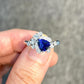 1.0 Ct Blue Triangle With Round Moissanite Engagement Ring