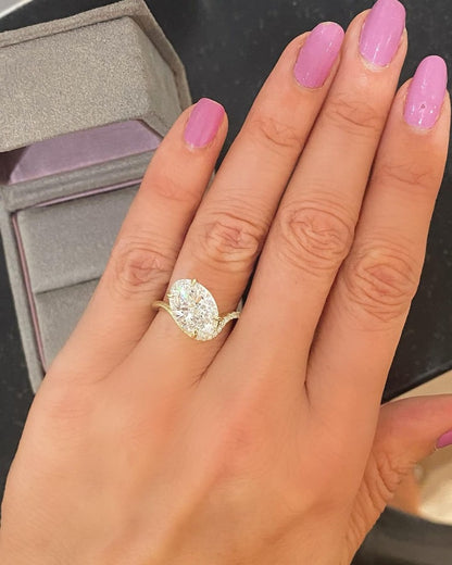 4.0 Carat Oval Moissanite Engagement Ring