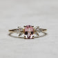 1.0 Ct Pink Oval With Marquise Moissanite Engagement Ring