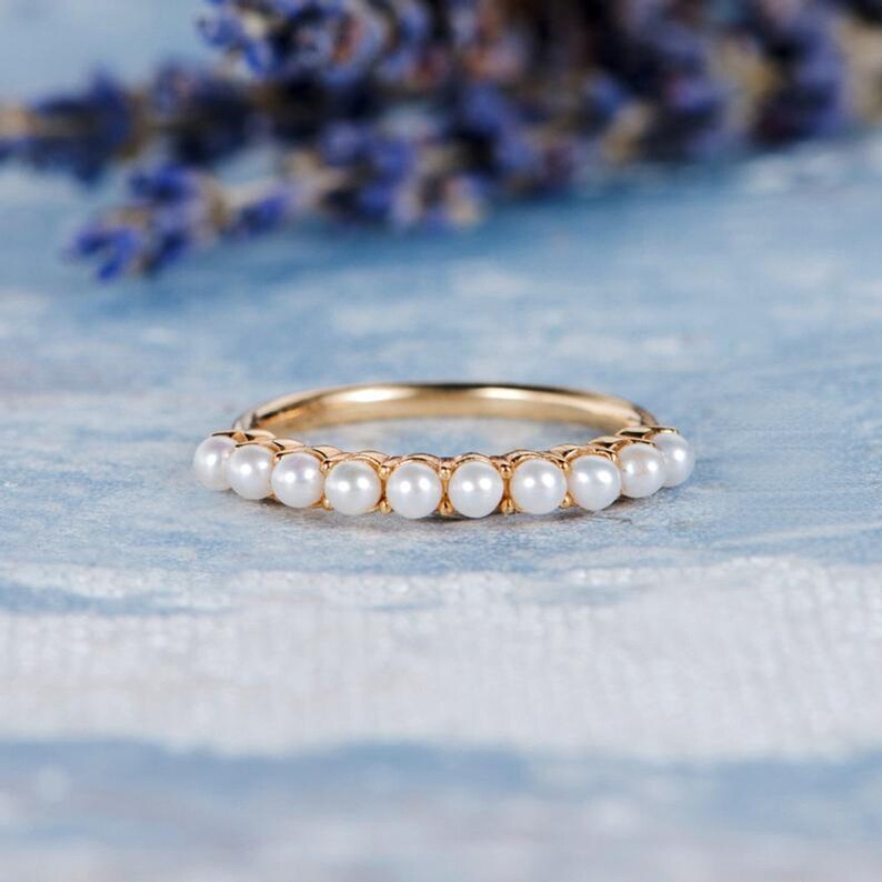 White Pearls Promise Ring