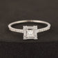 1.04 Ct Princess Moissanite With Baugettes & Round Engagement Ring