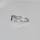 2.0 Ct Bashing Blue Pear With Round Moissanite Two Headed Ring