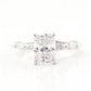 2.26 Ct Radiant Moissanite With Marquise Engagement Ring