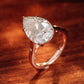 2.2 Ct Pear Moissanite With Round Cut Wedding Ring