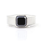 2.4 Ct Scintillating Dark Blue Asscher Engagement Ring