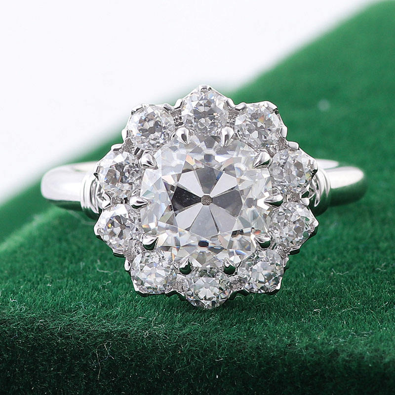 2.1 Ct Brilliant Round Cut Moissanite Wedding Ring