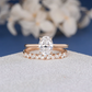 1.1 Ct Oval Moissanite With Marquise & Round Bridal Set