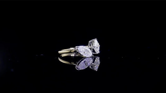 1.2 Ct Asscher & 1.1 Ct Marquise Engagement Ring