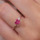 2.0 Ct Red Heart With Tappered Baugette Moissanite Engagement Ring