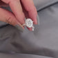 2.1 Ct Oval Moissanite With Round Cut Engagement Ring