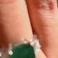 4.00 Ct Green Emerald With Trapezoid Moissanite Engagement Ring