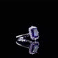 2.3 Ct Blueish Radiant Moissanite With Round Cut Engagegment Ring