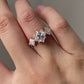 2.0 Ct Princess Moissanite With Small Princess In Side Engagement Ring