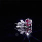 1.4 Ct Red Cushion With Marquise Moissanite Engagement Ring