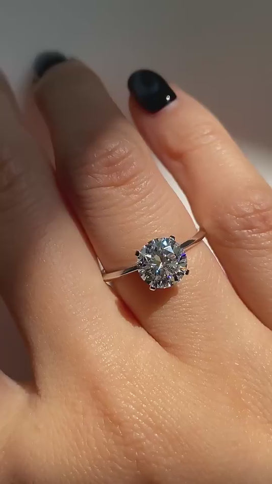 1.2 Ct Brilliant Round Cut Moissanite Engagement Ring