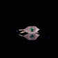 1.0 Ct Green Ronund Colour Stone With 2 Diamond Brilliant Round Moissanite