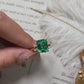 2.0 Ct Green Emerald With Trapezoid Moissanite Wedding Ring