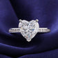 1.5 Ct Heart & Round Moissanite Engagement Ring