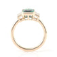 2.3 Ct Green Emerald With Moissanite Baugette Engagement Ring