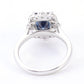 2.3 Ct Blueish Radiant Moissanite With Round Cut Engagegment Ring