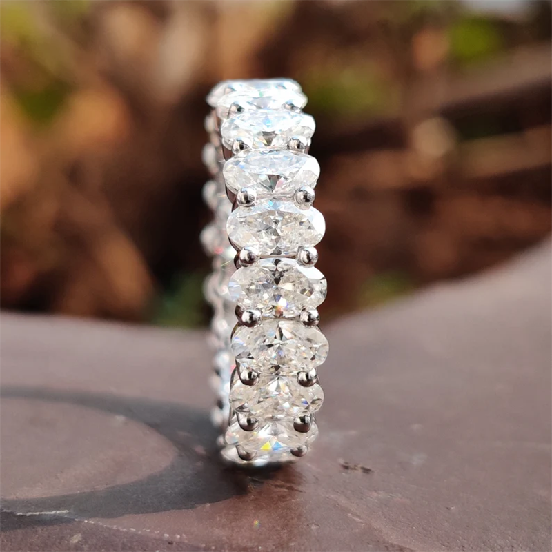 Moissanite Oval Eternity Band