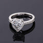 1.5 Ct Heart & Round Moissanite Engagement Ring