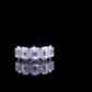 1.25 Ct 5 Emerald Moissanite With Round Cut Half Eternity Ring